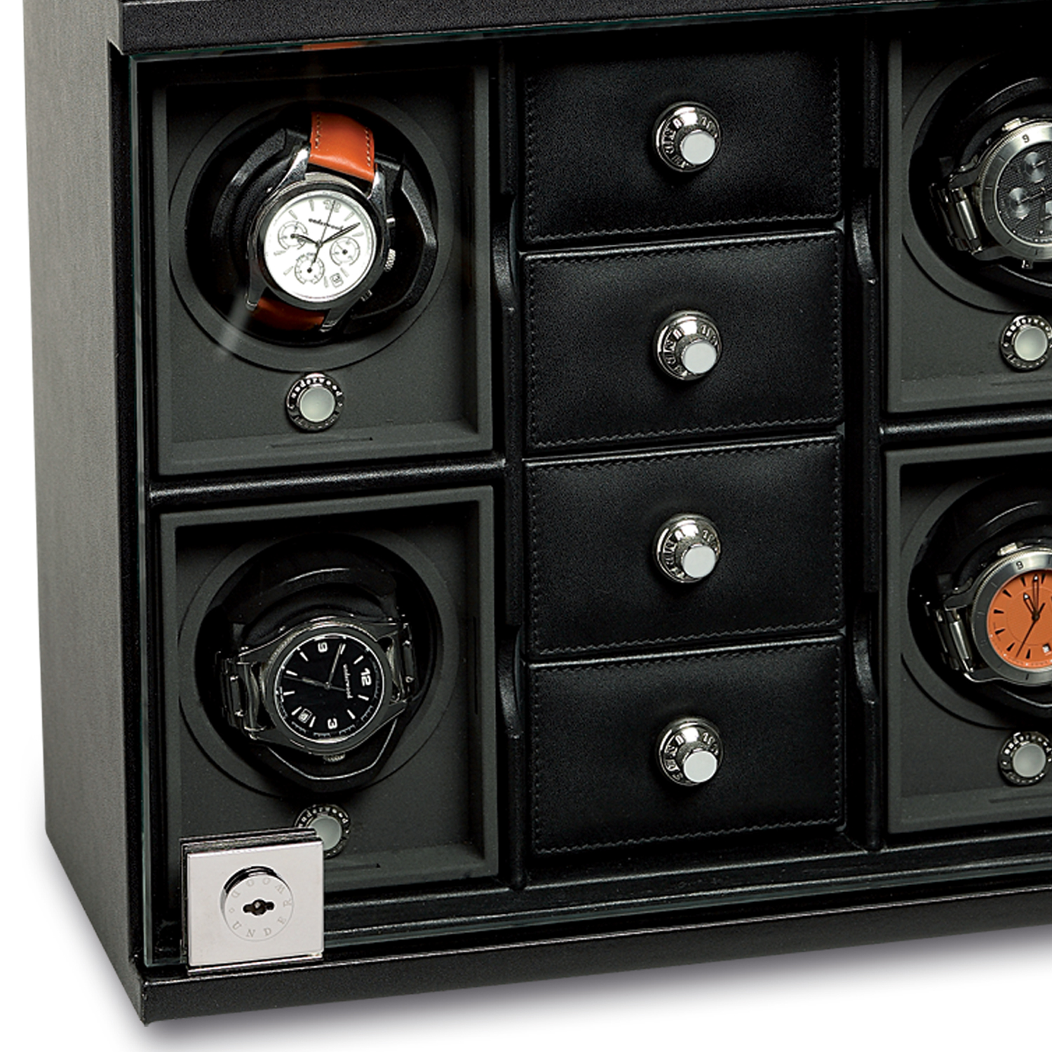 Watch Winder and Modules for 4 Watches with Trays