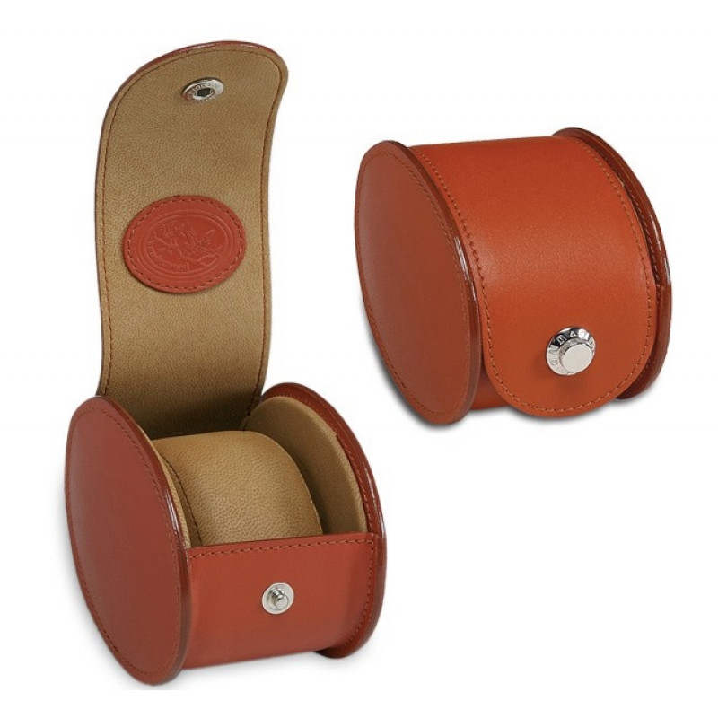 Single Travel Round Watch Box, Leather Watch Case Travel